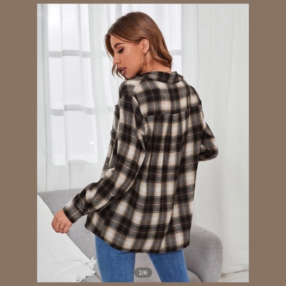 Plaid Pocket Patched Blouse (Brand New) - Picture 2 of 5